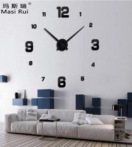 Nueva llegada 3d reloj de pared grande real diseño moderno relojes de cuarzo apresurados relojes de moda pegatina de espejo diy decoración de sala de estar 2011181153433