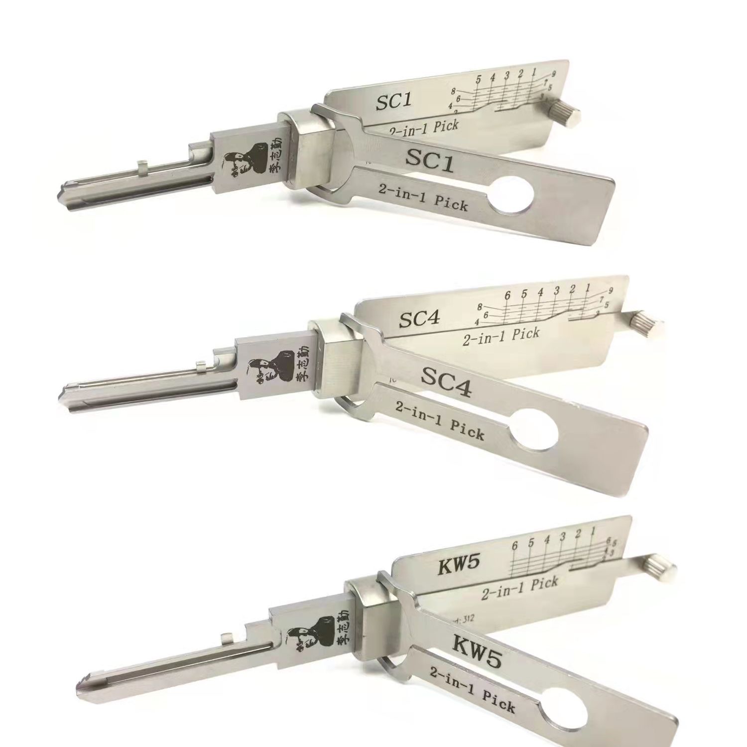Outil de fournitures de serrurier 3PCS / SET LISHI 2 IN 1 SC1 KW5 SC4 Pick and Decoder for Home Door Locks Tools