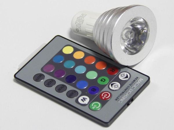 Ampoule LED RGB 3W, 16 projecteurs à couleur changeante, lumière LED MR16 GU53, avec télécommande à 24 touches, nouvel arrivage