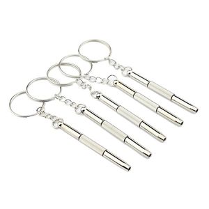 Nieuwe Collectie 4 in 1 Schroevendraaier Brillen Reparatie Tool Sleutelhanger Glazen Telefoon Watch Schroef Driver Demontage Reparatiegereedschap