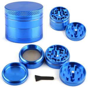 Nieuwe aankomst 40mm 4part zinklegering metalen kruid Spice Pilinator Grinder Tobacco Smoke Grinder Blue in Store