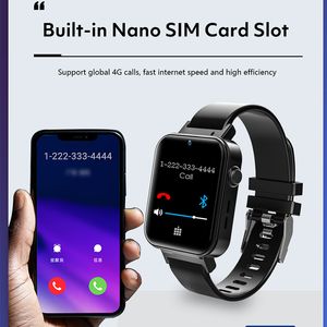 Nouvelle arrivée 4G LTE Smart Watch Téléphone Face Déverrouiller Android 9.1 4 Go 128 Go WiFi GPS Smart Watch 5ATM WORD-CPU Smart Watch à double processeur imperméable