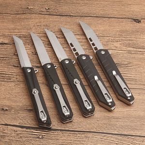 Nouveau-Arrivée 5 Lames Styles Flipper Couteau Pliant D2 Satin Lame Noir G10 + Feuille D'acier Inoxydable Roulement À Billes Rapide Ouvert Dossier Couteaux