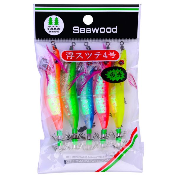 Nouvelle Arrivée 5 couleur 10 cm 8.1g Squid Jigs Leurre De Pêche En Eau Salée 5 pcs Crevette Crevette Lumineux pour Seiche Octopus Leurres De Pêche Kit / 500 pcs