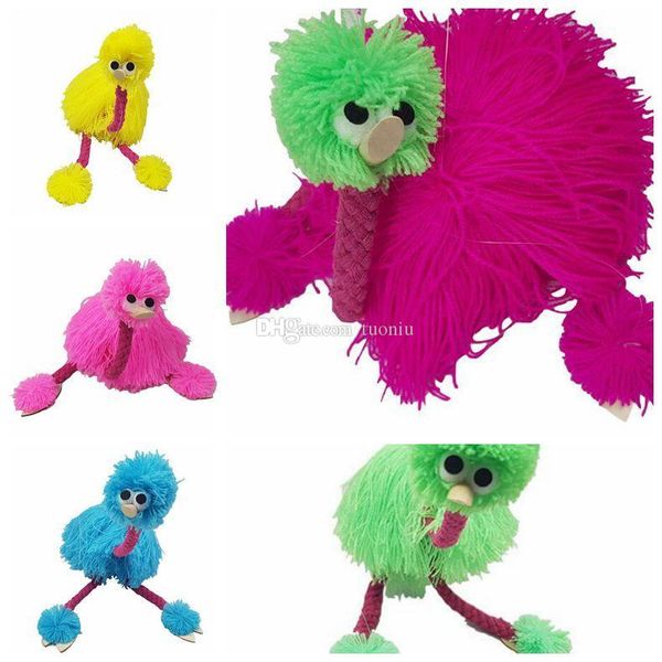 Nouveauté 5 couleurs 36cm décompression jouet marionnette poupée Muppets Animal Muppet marionnettes à main jouets en peluche autruche fête faveur