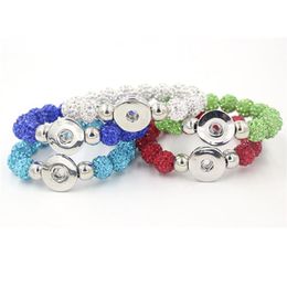 Nouveauté 5 couleurs boule de cristal boutons en métal bouton pression Bracelet cadeau bricolage Snap bijoux 189V