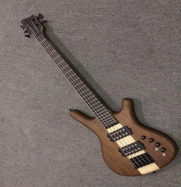 Nouvelle arrivée Guitare de basse électrique à 5 cordes à travers les bass électriques du cou en Natural 1505208603864