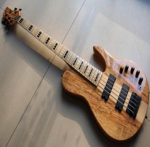 Nieuwe aankomst 5 String Solid Ash Electric Bass Guitar One TOT NECK Topkwaliteit in Natural 1212222985436