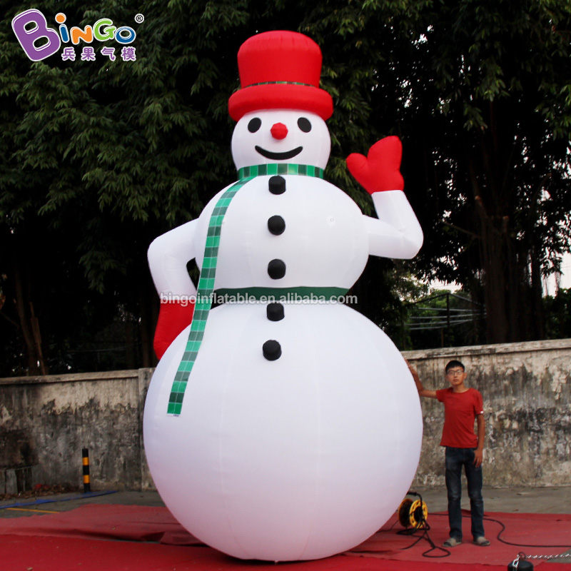 Novo chegada 5mh gigante inflável inflação de boneco de neve em pé de cartoon snow ball personagem para decoração de eventos de festa de natal