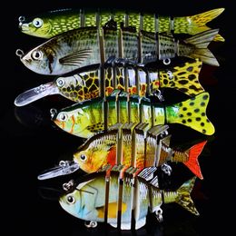 6 stks / set 1x 8/1x6 secties vissen lokken 6 # 8 # vis haak swimbait aas kunstmatige bas baits