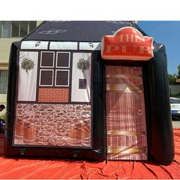Nouvelle arrivée 6x4x3,5mh (20x13x11.5ft) avec un pub gonflable soufflant avec cheminée, un bar à tente de tente de maison mobile pour le divertissement en plein air