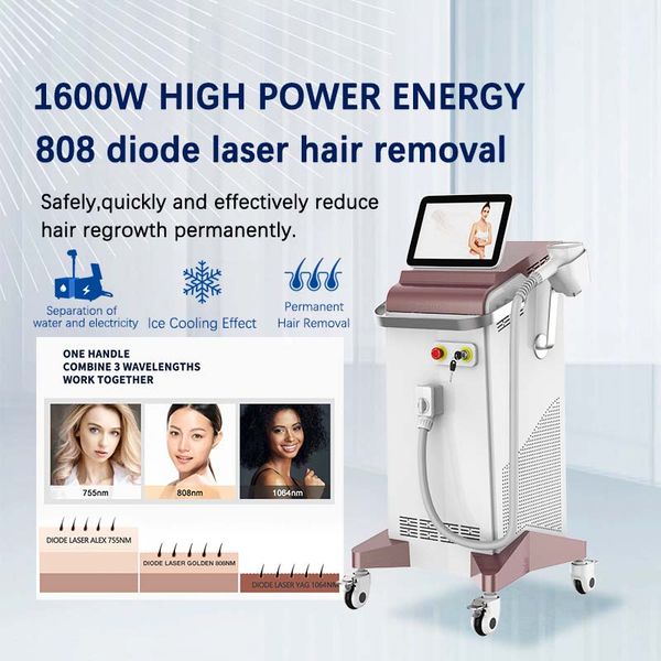 Nouvelle arrivée 755nm 808nm 1064nm 3 longueurs d'onde laser à diode 808nm laser machine d'épilation indolore pour salon 808 IPL Hair Remover2023 plus récent