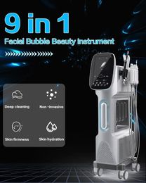 Nouveauté 9 en 1 H2o2 oxygénation soins de la peau Hydra Machine Aqua Peel Microdermabrasion beauté Instrument du visage