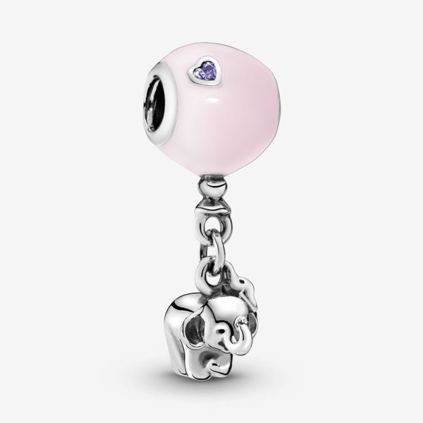 Nouveauté 925 argent Sterling éléphant et ballon rose balancent charme Fit Original européen bracelet à breloques bijoux de mode Access343b