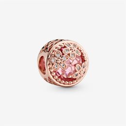 Nuovo arrivo argento sterling 925 scintillante fiore margherita rosa fascino adatto braccialetto europeo originale con ciondoli gioielli da donna di moda 248C