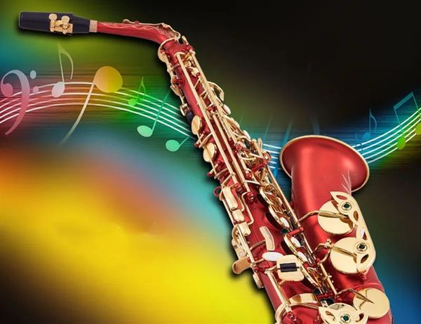 Nueva llegada A-992 Alto Sax Eb instrumento musical rojo mate serie saxofón alto con boquilla envío