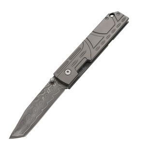 Nieuwe aankomst A1898 Vouwmes Damascus Steel Tanto Blade TC4 Titanium Alloy Handle EDC Pocket Folder Knives Beste cadeau voor mannen