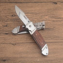 Nouveauté A336 couteau pliant de poche 5Cr13Mov miroir poli lame à pointe de chute bois/poignée en acier inoxydable Camping en plein air EDC Pocket Folder Knives