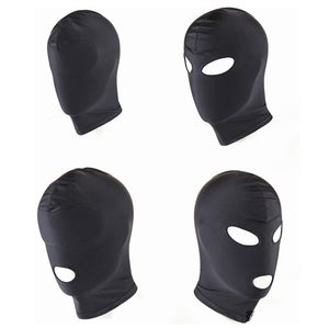 Nieuwe collectie volwassen spellen fetish kapmasker bdsm bondage zwart spandex masker speeltjes voor koppels 4 specificaties om uit te kiezen