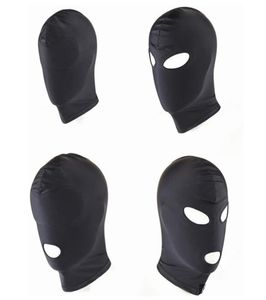 Nouveauté jeux pour adultes masque à capuche fétiche BDSM Bondage masque en Spandex noir jouets sexuels pour les Couples 4 spécifications à choisir 5792109