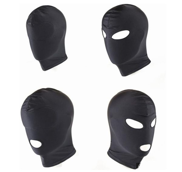 Nouvelle arrivée Jeux pour adultes Masque à capuche fétiche BDSM Bondage Masque en spandex noir Jouets sexuels pour couples 4 Spécifications à choisir C181127019924108