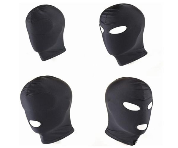 Nouveauté jeux pour adultes masque à capuche fétiche BDSM Bondage masque en Spandex noir jouets sexuels pour les Couples 4 spécifications à choisir 6029223