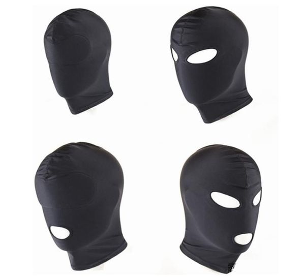 Nouvelle arrivée Jeux pour adultes Masque à capuche fétiche BDSM Bondage Masque en spandex noir Jouets sexuels pour couples 4 Spécifications à choisir C181127017913888