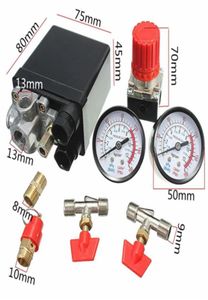 Nieuwe aankomst luchtcompressor drukklep schakelaar verdeelstuk relief regulator meters 180psi 240V 45x75x80mm promotie 4536874