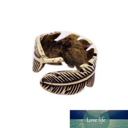 Nieuwe collectie antieke vrouwen heren blad veer ring vinger ring mode-sieraden drop verzending ring-0232-BE