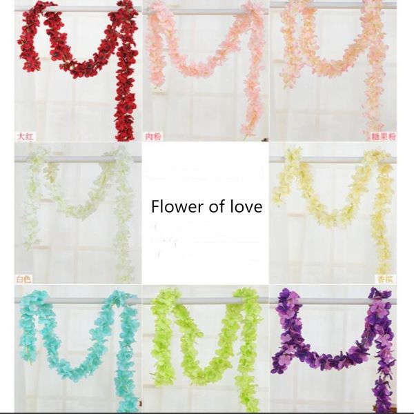 Nueva llegada flores artificiales de ratán DIY flor vid estante centro de mesa de boda decoración del hogar 8 colores 1 lote = 10 piezas