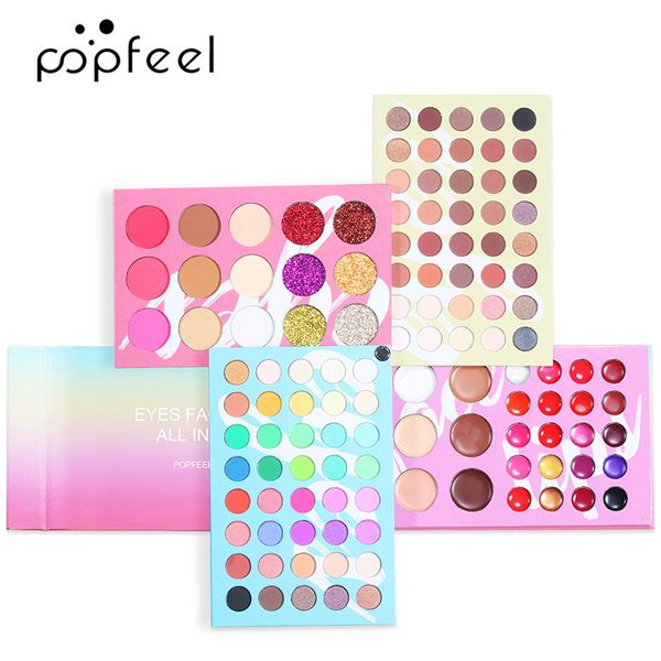 121 Cores Paleta Popfeel Paleta de sombras coloridas Sombras coloridas Palet Glitter Highlighter Shimmer Make Up Pigmment Matte Eye Shadow Powder