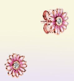 Nouveauté authentique 925 en argent Sterling rose marguerite fleur boucles d'oreilles mode boucles d'oreilles bijoux accessoires pour femmes cadeau 7842991