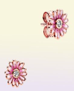 Nouveauté authentique 925 en argent Sterling rose marguerite fleur boucles d'oreilles mode boucles d'oreilles bijoux accessoires pour femmes cadeau 7773134