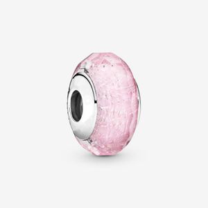 Nueva llegada auténtica Plata de Ley 925 rosa cristal de Murano encanto ajuste Original pulsera europea accesorios de joyería de moda 228p