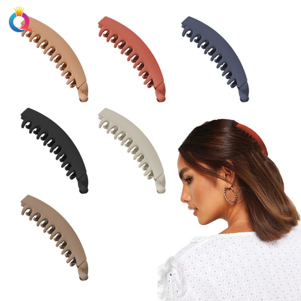 Nouveauté pince banane givré couleur unie pince banane femmes accessoires de cheveux mode queue de cheval Barrettes griffes de cheveux épingles à cheveux 2773