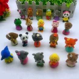 Nieuwe aankomst Big 6cm Forest Animal Family Figuur Duck Frog Turtle Pig Panda Flocked Shaggy Figurine Verzamel model speelgoed voor kind