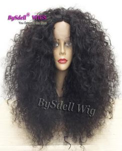 Nieuwe Collectie Grote Afro Krullend Haar Pruik Zwarte Vrouw Natuurlijke Golf Kapsel Synthetische Lace Front Pruiken voor Zwarte vrouwen7502400