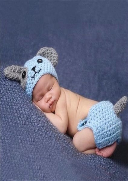 Nouvelle arrivée grande oreille chien conception infantile bébé unisexe crochet animal costume po accessoires tricoté garçon filles animaux tenues pographie 1036101