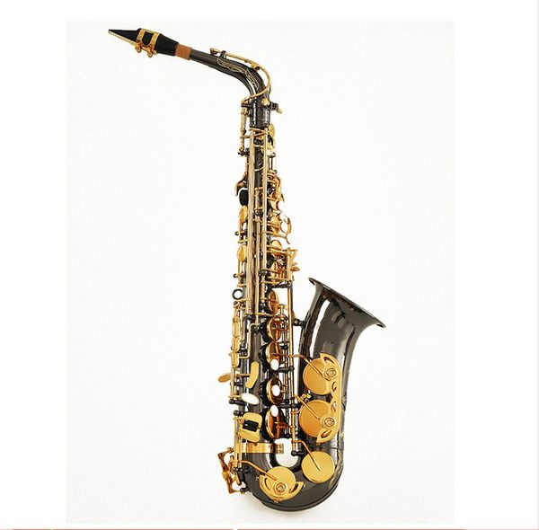 Nouvelle Arrivée Noir Nickel Or Saxophone Alto Cuivres Professionnels Pour Les Étudiants E Flat Eb Sax Avec Embouchure, Étui, Accessoires