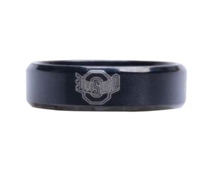 Nouvelle arrivée Black Ohio State University Signe des hommes en acier inoxydable Ring Male Ring2770805