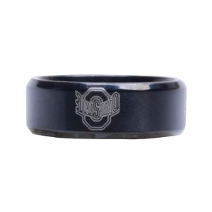 Nouveauté noir Ohio State University signe en acier inoxydable hommes anneau mâle Ring241B