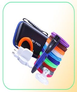 Nouvelle arrivée Blue 3D Printing Pen avec PLA Plastic REFILL 3PRINTER Dessin stylos Diy Perfect Gift For Kids Adults Y2004285526340