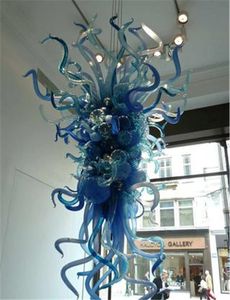 Nieuwe collectie blauwe hangende banketverlichting Luxe kroonluchter Interieur Kunstdecoratie Stained Color Plafondlamp