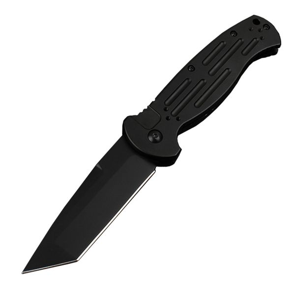 Nouveauté BM9052 AFO II Couteau pliant automatique 154CM Revêtement en titane noir / blanc Lame Tanto 6061-T6 Poignée Couteaux de poche EDC avec sac en nylon