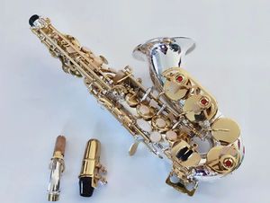 Nieuwe collectie merken gebogen sopraansaxofoon S-992 messing sax mondstuk professionele prestaties AAA