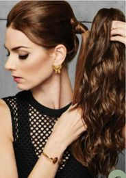 Nieuwe Collectie Braziliaanse Haar Clip in Haar Wrap Rond Golvende Poney Tail HairPieces Real Hair Pony Tail Extension 4Colors 120G