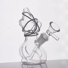 Nouveau arrivée dessin animé becker bang pipe de fumer pour tabac à herbe sèche avec tuyau de brûleur d'huile en verre de 14 mm