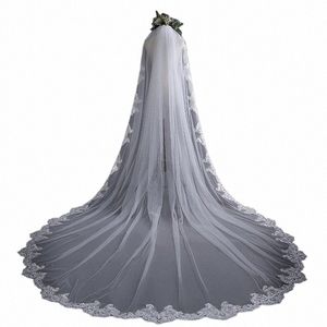 Nouvelle arrivée Cathedral Wedding Veil 3 * 3 mètres One Lace Lace Edge Bridal Veils Veils de mariée bon marché Active de mariage 2024 L78Y #