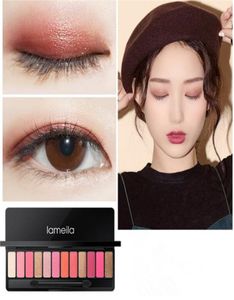 Nouvelle arrivée charmante palette de fard à paupières 12 couleurs style coréen maquillage palette mat miroitant ombre à paupières imperméable à l'eau eyeshadow1387246