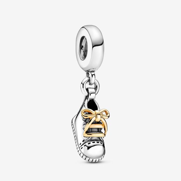 Nouveauté Charms 925 En Argent Sterling Bébé Chaussure Balancent Charme Ajustement D'origine Européenne Bracelet À Breloques Bijoux De Mode Accessoires Livraison Gratuite